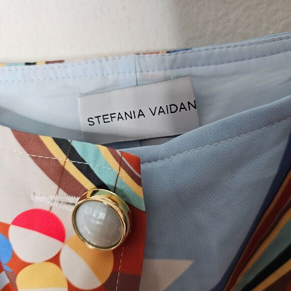 NWT Stefania Vaidani 60s Front Button Crop Top and Matching Button Mini Skirt SM - Picture 8 of 16